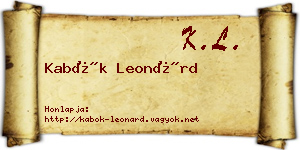 Kabók Leonárd névjegykártya